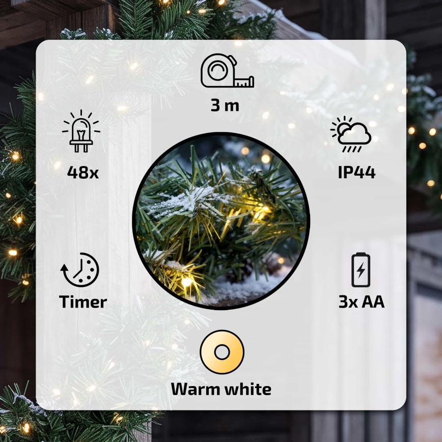 BRILAGI - LED spoljašnja božićna dekoracija GIRLANDA LED/3xAA 300 cm IP44