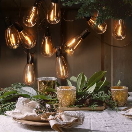 BRILAGI - LED spoljašnja božićna girlanda 10xLED/3xAA 3,2m IP44 topla bela