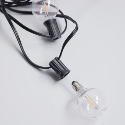Brilagi - LED spoljašnji dekorativni lanac GIRLANDA 10xE12/0,6W/230V 8m crna IP44 topla bela