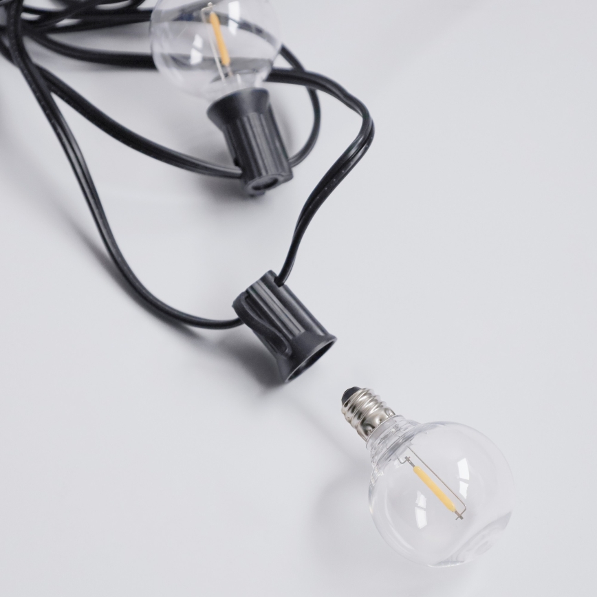 Brilagi - LED spoljašnji dekorativni lanac GIRLANDA 10xE12/0,6W/230V 8m crna IP44 topla bela