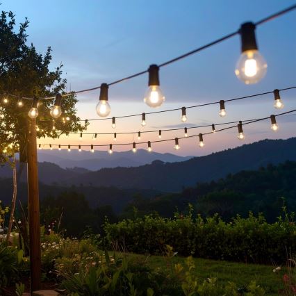 Brilagi - LED spoljašnji dekorativni lanac GIRLANDA 18xE12/0,6W/230V 13m crna IP44 topla bela