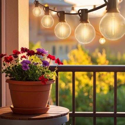 Brilagi - LED spoljašnji dekorativni lanac GIRLANDA 18xE12/0,6W/230V 13m crna IP44 topla bela