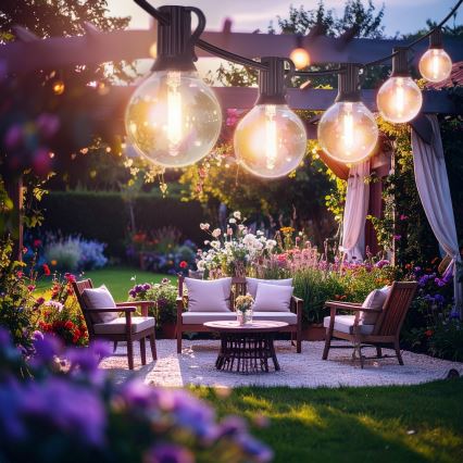 Brilagi - LED spoljašnji dekorativni lanac GIRLANDA 18xE12/0,6W/230V 13m crna IP44 topla bela