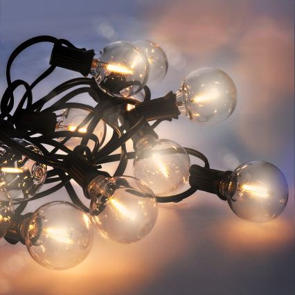 Brilagi - LED spoljašnji dekorativni lanac GIRLANDA 18xE12/0,6W/230V 13m crna IP44 topla bela