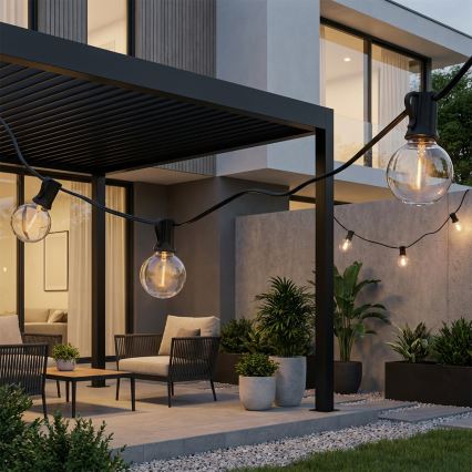 Brilagi - LED spoljašnji dekorativni svetleći lanac GIRLANDA 25xE12/0,36W/24V 20m crna IP44 topla bela
