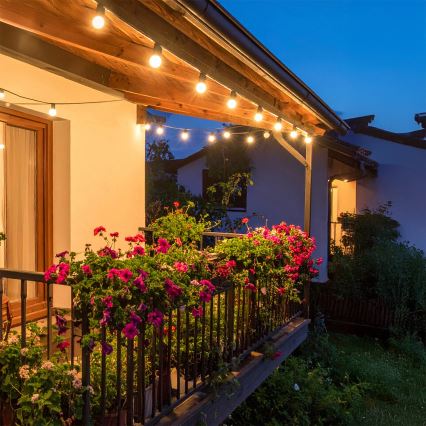 Brilagi - LED spoljašnji dekorativni svetleći lanac GIRLANDA 25xE12/0,36W/24V 20m crna IP44 topla bela