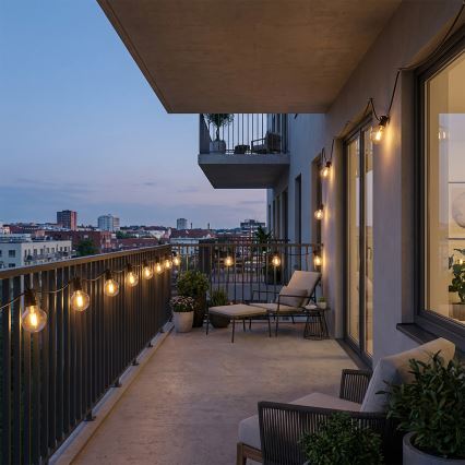 Brilagi - LED spoljašnji dekorativni svetleći lanac GIRLANDA 25xE12/0,36W/24V 20m crna IP44 topla bela