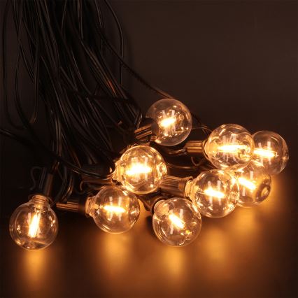 Brilagi - LED spoljašnji dekorativni svetleći lanac GIRLANDA 25xE12/0,36W/24V 20m crna IP44 topla bela