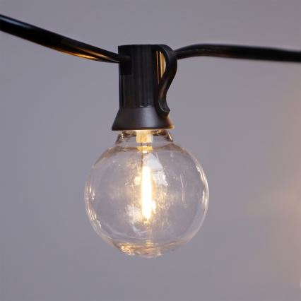 Brilagi - LED spoljašnji dekorativni svetleći lanac GIRLANDA 25xE12/0,36W/24V 20m crna IP44 topla bela
