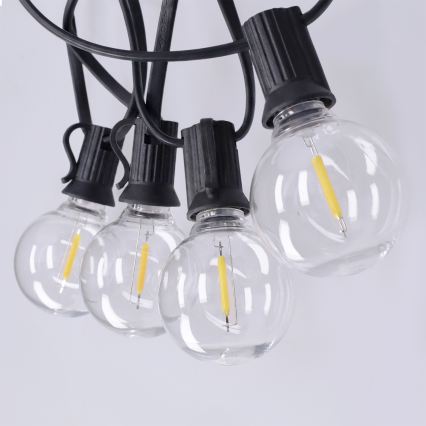 Brilagi - LED spoljašnji dekorativni svetleći lanac GIRLANDA 25xE12/0,36W/24V 20m crna IP44 topla bela