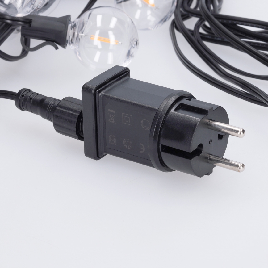 Brilagi - LED spoljašnji dekorativni svetleći lanac GIRLANDA 25xE12/0,36W/24V 20m crna IP44 topla bela