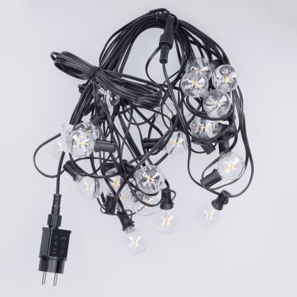 Brilagi - LED spoljašnji dekorativni svetleći lanac GIRLANDA 25xE12/0,36W/24V 20m crna IP44 topla bela