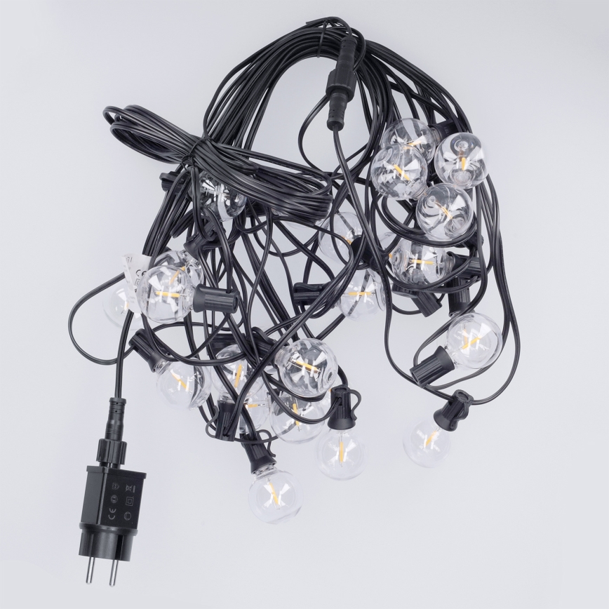 Brilagi - LED spoljašnji dekorativni svetleći lanac GIRLANDA 25xE12/0,36W/24V 20m crna IP44 topla bela