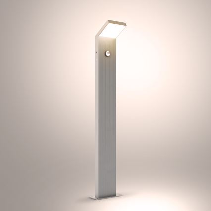 Brilagi - LED spoljašnja lampa sa senzorom RIANO LED/8W/230V srebrna IP65 80 cm