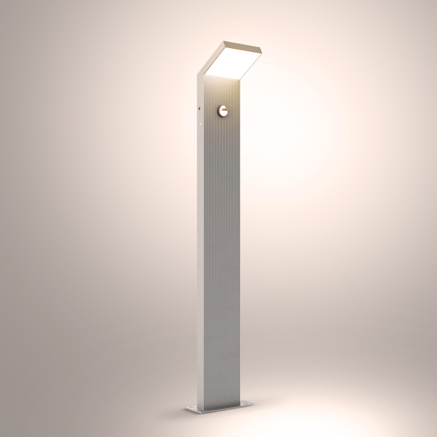 Brilagi - LED spoljašnja lampa sa senzorom RIANO LED/8W/230V srebrna IP65 80 cm