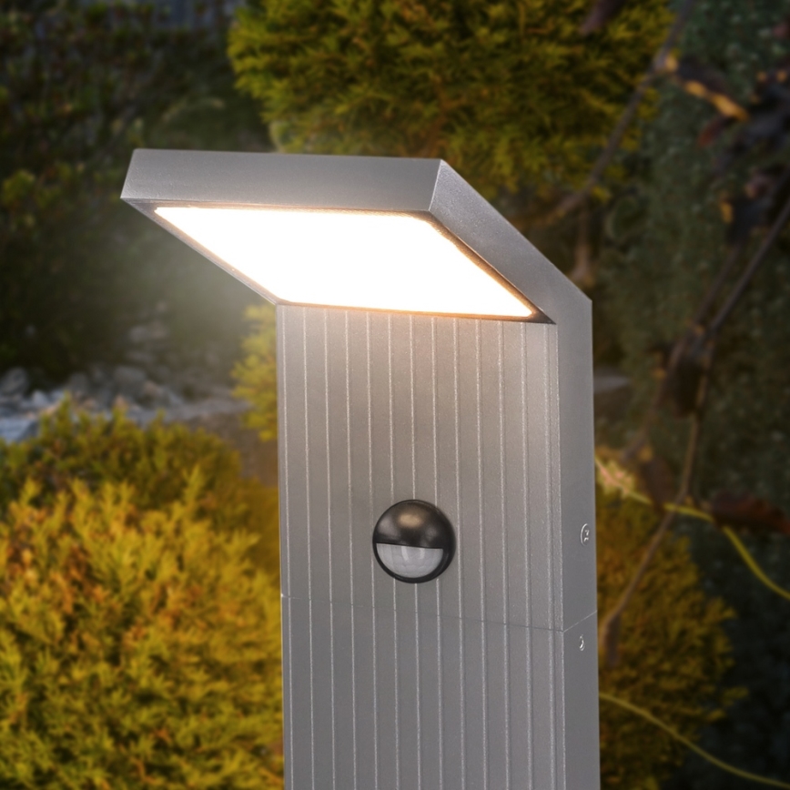 Brilagi - LED spoljašnja lampa sa senzorom RIANO LED/8W/230V srebrna IP65 80 cm