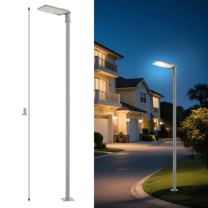 Brilagi - LED spoljašnja ulična lampa sa stubom i zglobom 3 m URBANLIGHT LED/200W/230V siva IP65