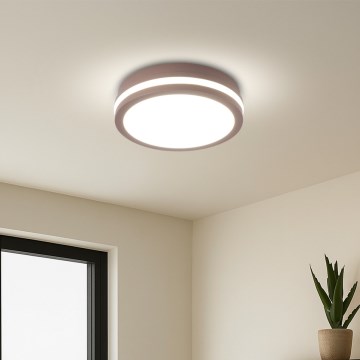Brilagi - LED spoljašnja plafonska svetiljka sa senzorom BENE LED/18W/230V pr. 21,5 cm braon IP54
