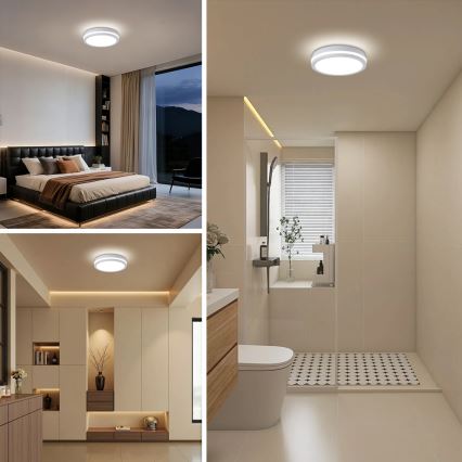 Brilagi - LED spoljašnje plafonsko svetlo sa senzorom BENE LED/24W/230V prečnika 26 cm, belo, IP54