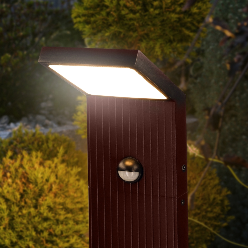 BRILAGI - LED spoljašnja svetiljka sa senzorom RIANO LED/8W/230V braon IP65 80 cm