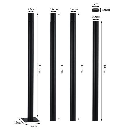 BRILAGI - LED spoljašnja ulična lampa sa stubom od 4 m URBANSPARK LED/120W/230V crna IP65