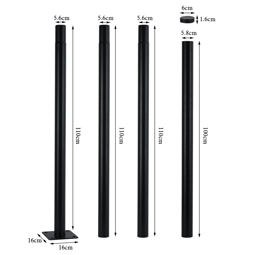BRILAGI - LED spoljašnja ulična lampa sa stubom od 4 m URBANSPARK LED/120W/230V crna IP65