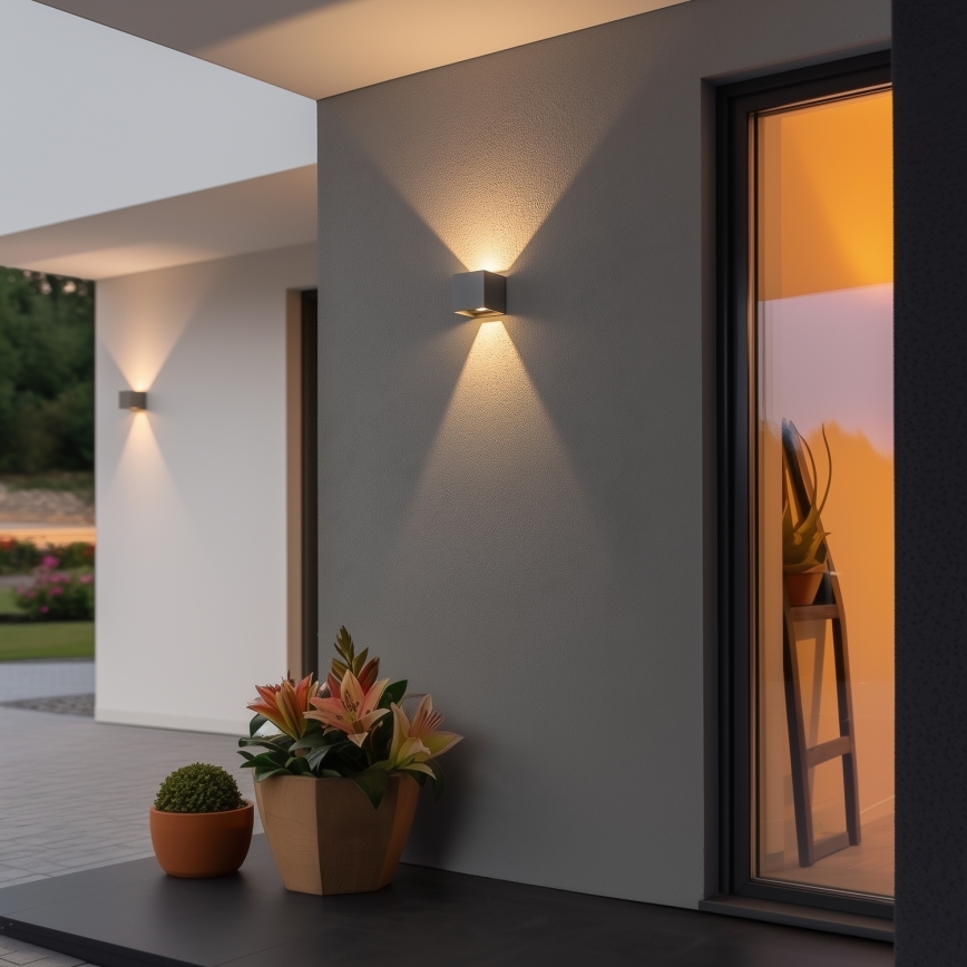 Brilagi - LED spoljašnja zidna svetiljka CUBE LED/6W/230V siva IP54