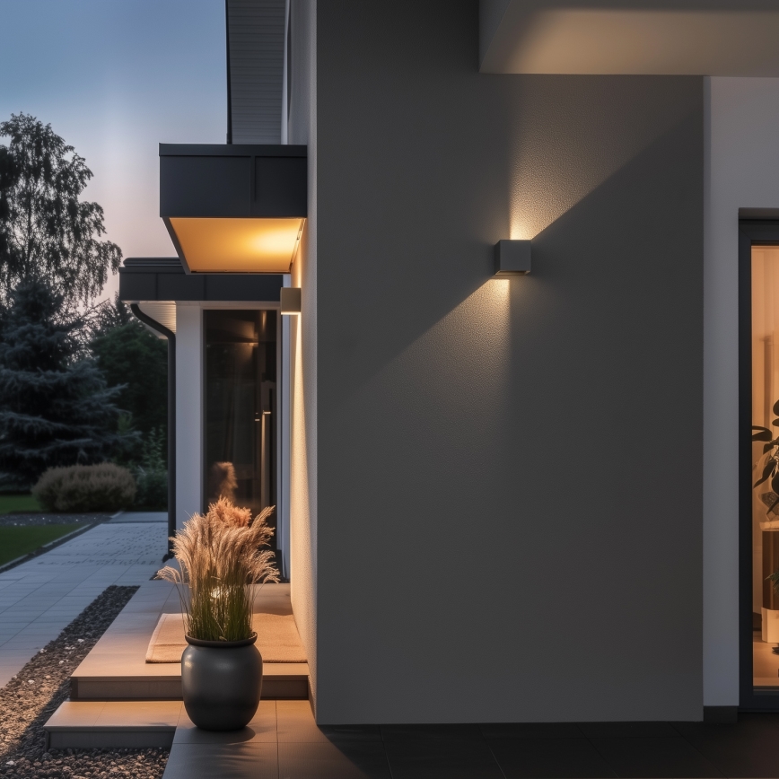 Brilagi - LED spoljašnja zidna svetiljka CUBE LED/6W/230V siva IP54