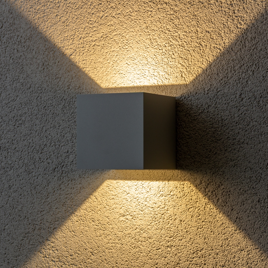 Brilagi - LED spoljašnja zidna svetiljka CUBE LED/6W/230V siva IP54