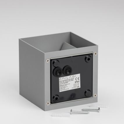 Brilagi - LED spoljašnja zidna svetiljka CUBE LED/6W/230V siva IP54
