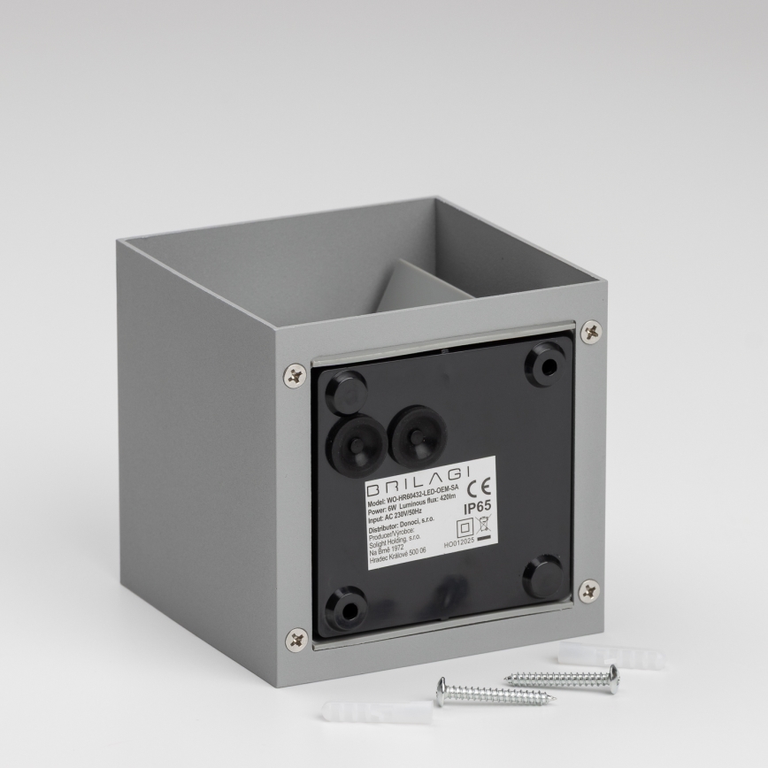 Brilagi - LED spoljašnja zidna svetiljka CUBE LED/6W/230V siva IP54