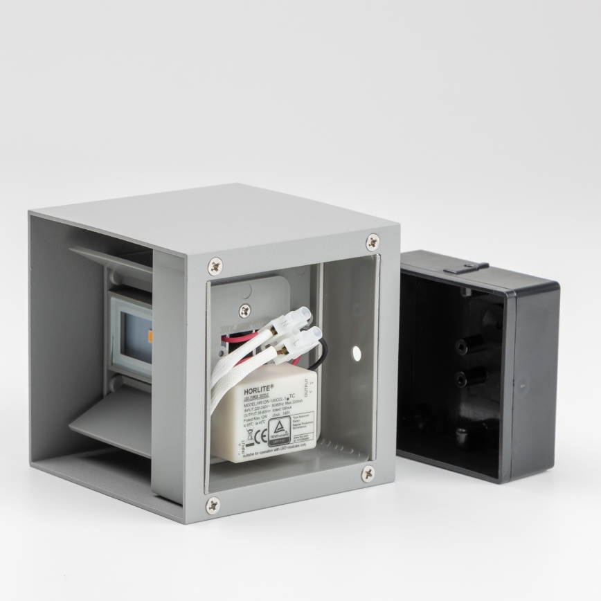 Brilagi - LED spoljašnja zidna svetiljka CUBE LED/6W/230V siva IP54