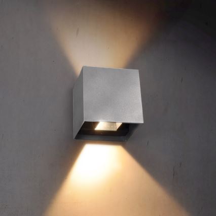 Brilagi - LED spoljašnja zidna svetiljka CUBE LED/6W/230V siva IP54
