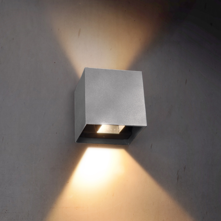 Brilagi - LED spoljašnja zidna svetiljka CUBE LED/6W/230V siva IP54
