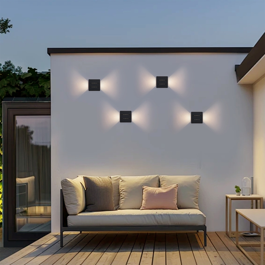 Brilagi - LED spoljašnja zidna svetiljka DOUBLERAY LINE LED/6W/230V crna IP54