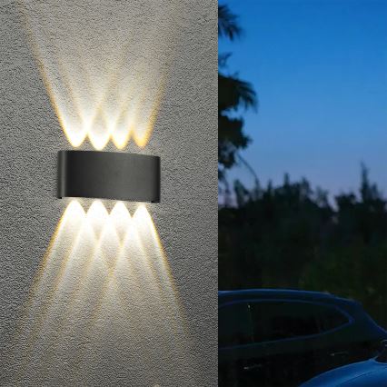 Brilagi - LED spoljašnja zidna svetiljka FLAREBOX LED/8W/230V crna IP65