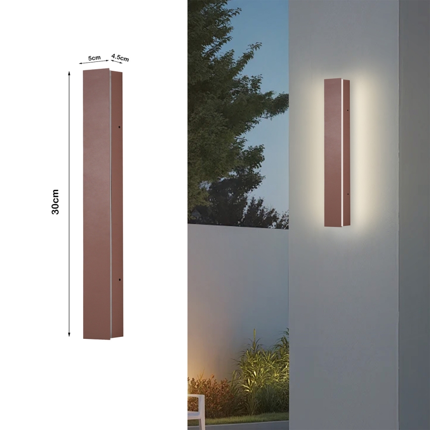 Brilagi - LED Spoljašnje zidno svetlo LINEAR LED/8W/230V 3000K IP65 30 cm braon CRI 90