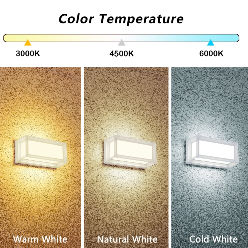 Brilagi - LED spoljno zidno svetlo PARKER LED/12W/230V 3000/4500/6000K belo IP44