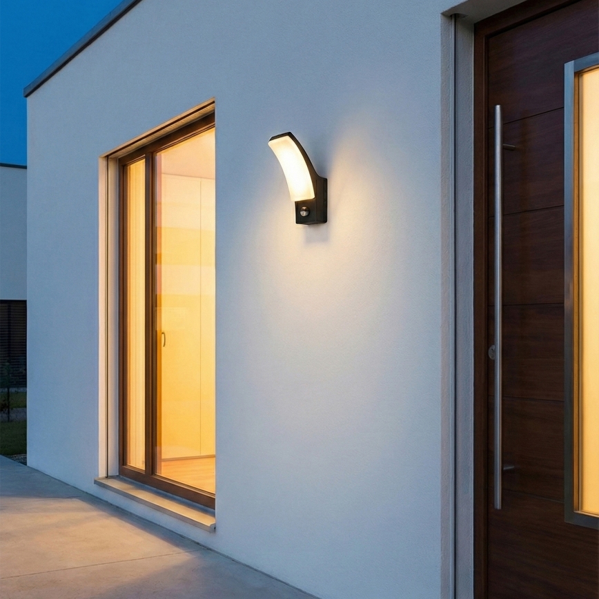 Brilagi - LED spoljašnja zidna svetiljka sa senzorom ARCELO LED/9W/230V IP44