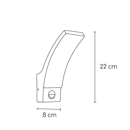 Brilagi - LED spoljašnja zidna svetiljka sa senzorom ARCELO LED/9W/230V IP44