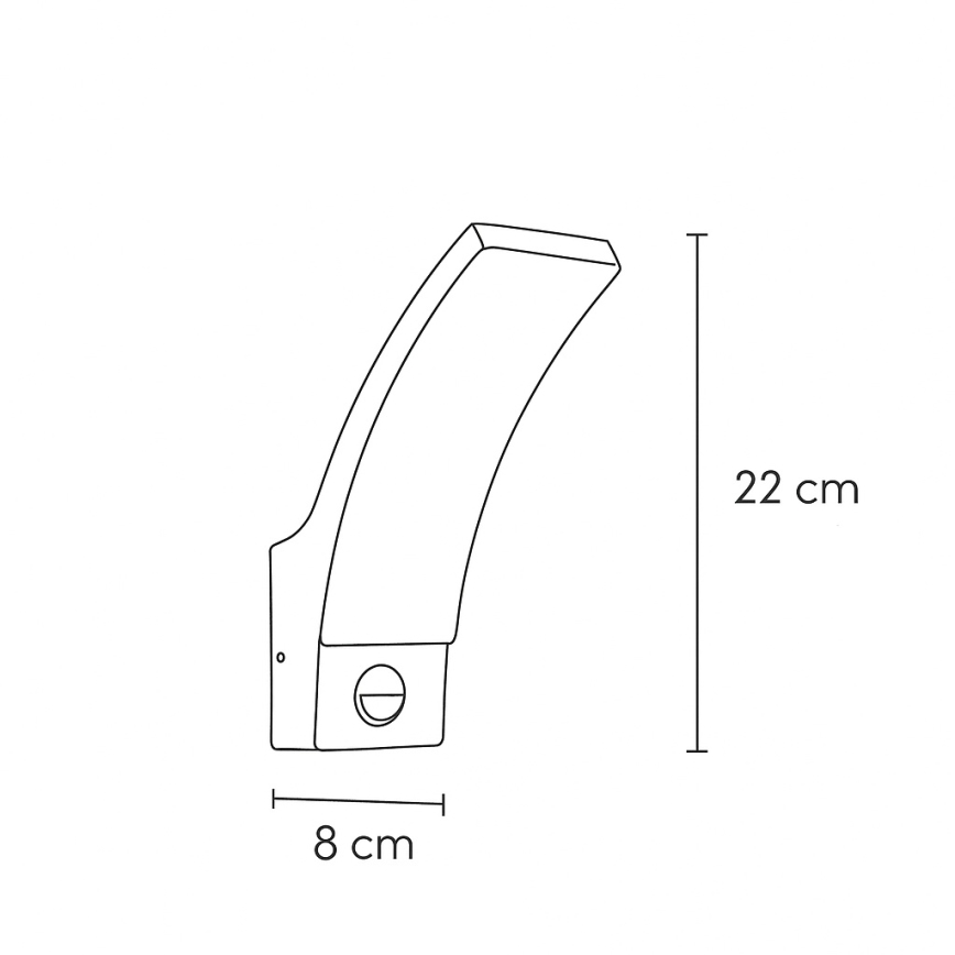 Brilagi - LED spoljašnja zidna svetiljka sa senzorom ARCELO LED/9W/230V IP44