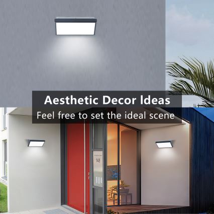 Brilagi - LED spoljašnje zidno svetlo sa senzorom TRIANGLE LED/20W/230V antracit IP65