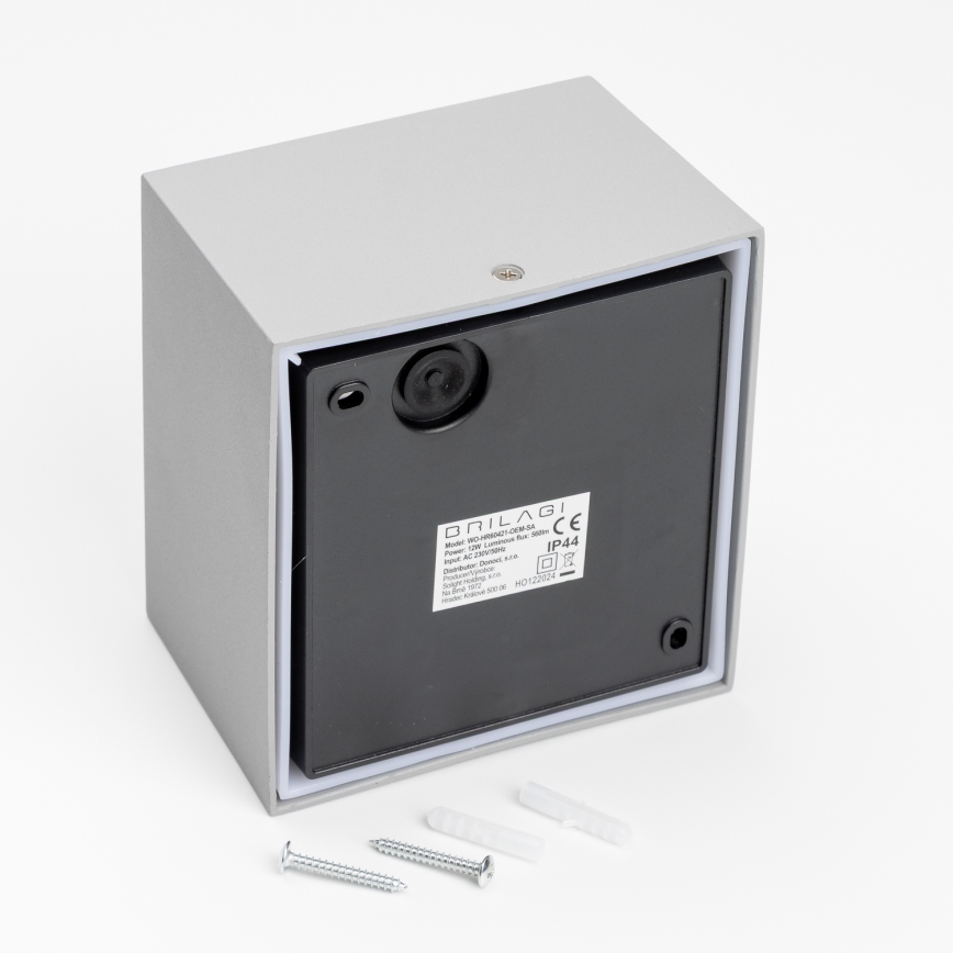 Brilagi - LED spoljašnja zidna svetiljka TERNI LED/12W/230V siva IP44