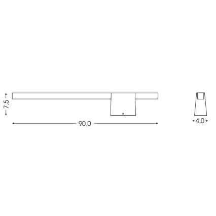 BRILAGI - LED Spoljašnja zidna svetiljka VELORA LED/12W/230V 90 cm IP44 crna