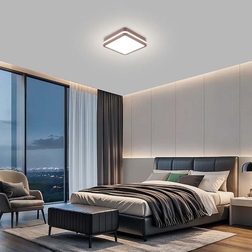 Brilagi - LED spoljašnje plafonsko svetlo BENE LED/18W/230V 21,5x21,5 cm braon IP54