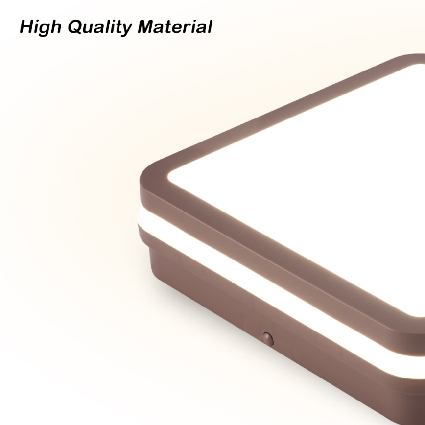 Brilagi - LED spoljašnje plafonsko svetlo BENE LED/24W/230V 26x26 cm, braon, IP54