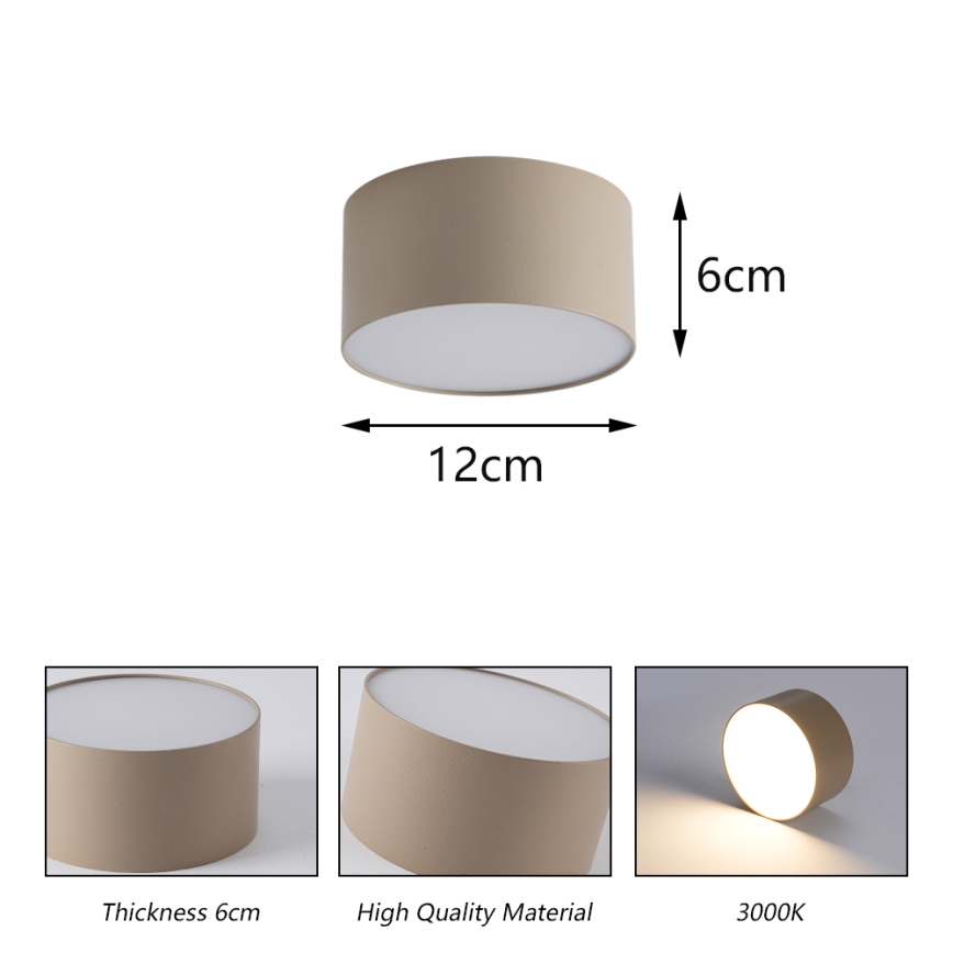 BRILAGI - LED Spoljašnje plafonsko svetlo FORIS LED/14W/230V prečnik 12 cm bež IP44