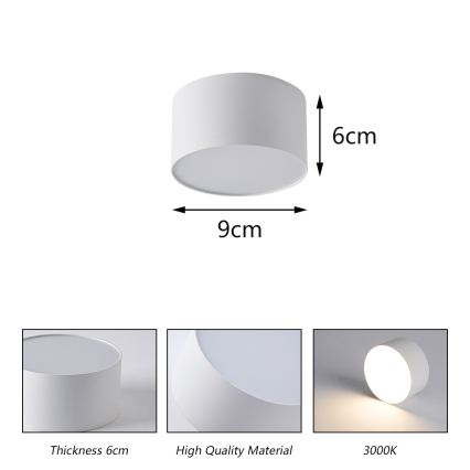 BRILAGI - LED Spoljašnje plafonsko svetlo FORIS LED/9W/230V Ø 9 cm belo IP44
