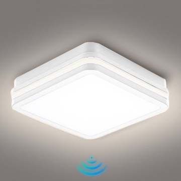 Brilagi - LED spoljašnje svetlo sa senzorom BENE LED/18W/230V 22x22 cm belo IP54