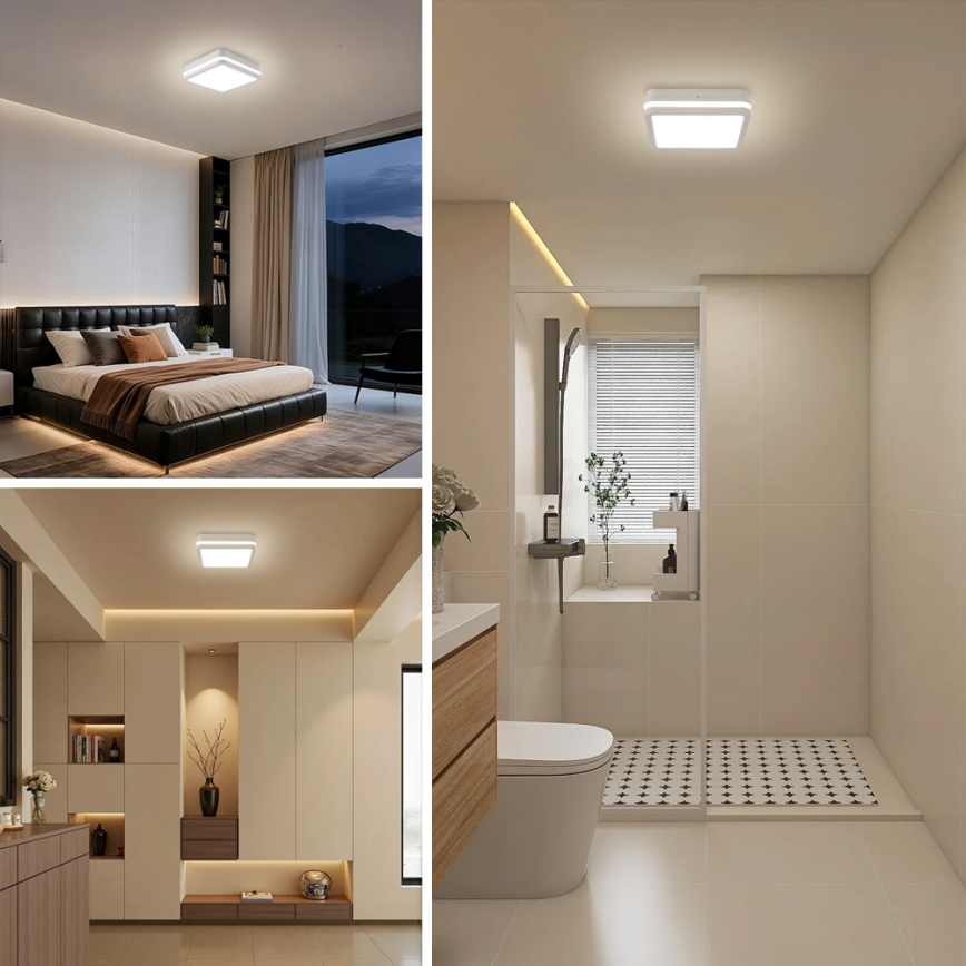 Brilagi - LED spoljašnje svetlo sa senzorom BENE LED/18W/230V 22x22 cm belo IP54